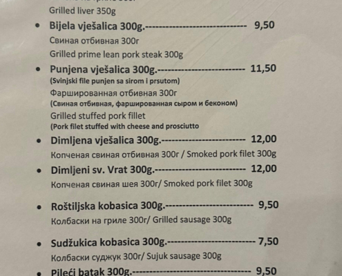 Prices in Montenegro