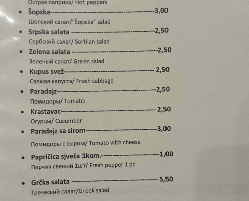 Prices in Montenegro